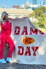 KC Arrowhead GameDay Plush Blanket : White