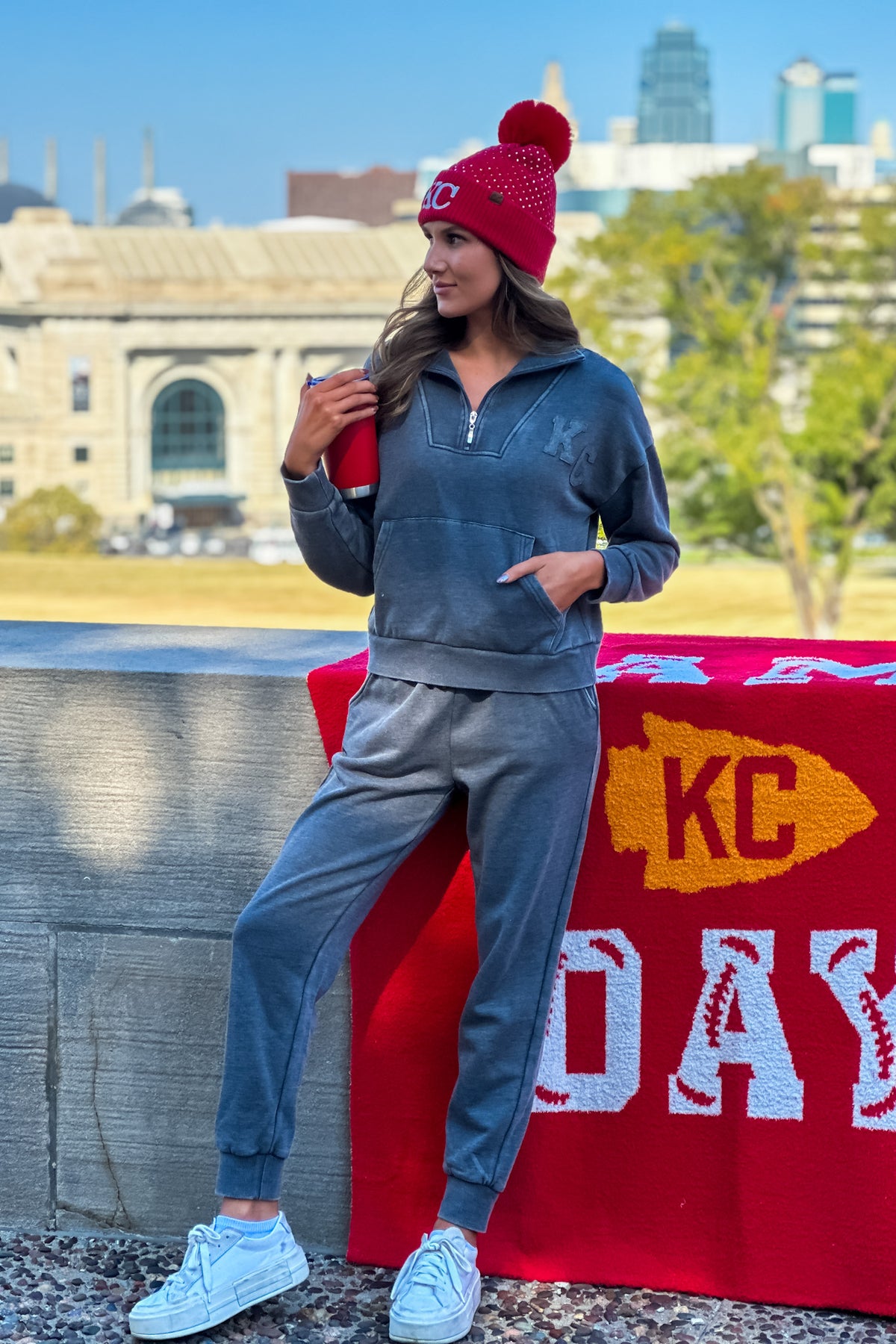 KC Vintage Wash Jogger Set : Grey