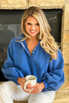 Piper Snap Button Pullover : Royal Blue