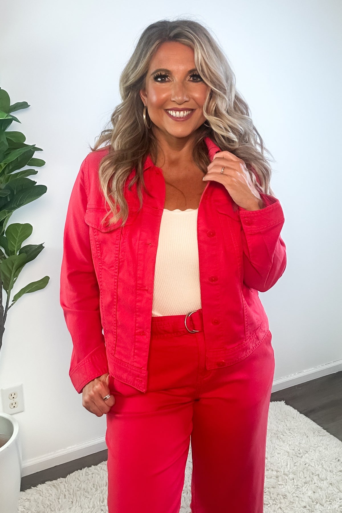 Liverpool Shirred Back Jacket : Geranium