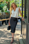 Greta Polka Dot Skirt : Black