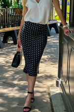 Greta Polka Dot Skirt : Black