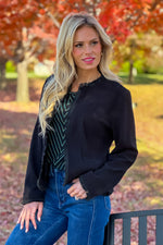 Liverpool Charlee Collarless Soft Feel Jacket : Black