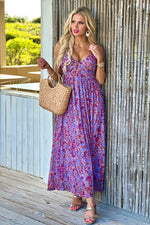 Analeah Criss Cross Back Pleating Dress : Lavender