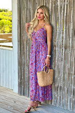 Analeah Criss Cross Back Pleating Dress : Lavender