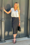 Greta Polka Dot Skirt : Black