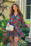 Brandi Printed Button Up Dress : Green