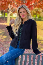 Liverpool Charlee Collarless Soft Feel Jacket : Black