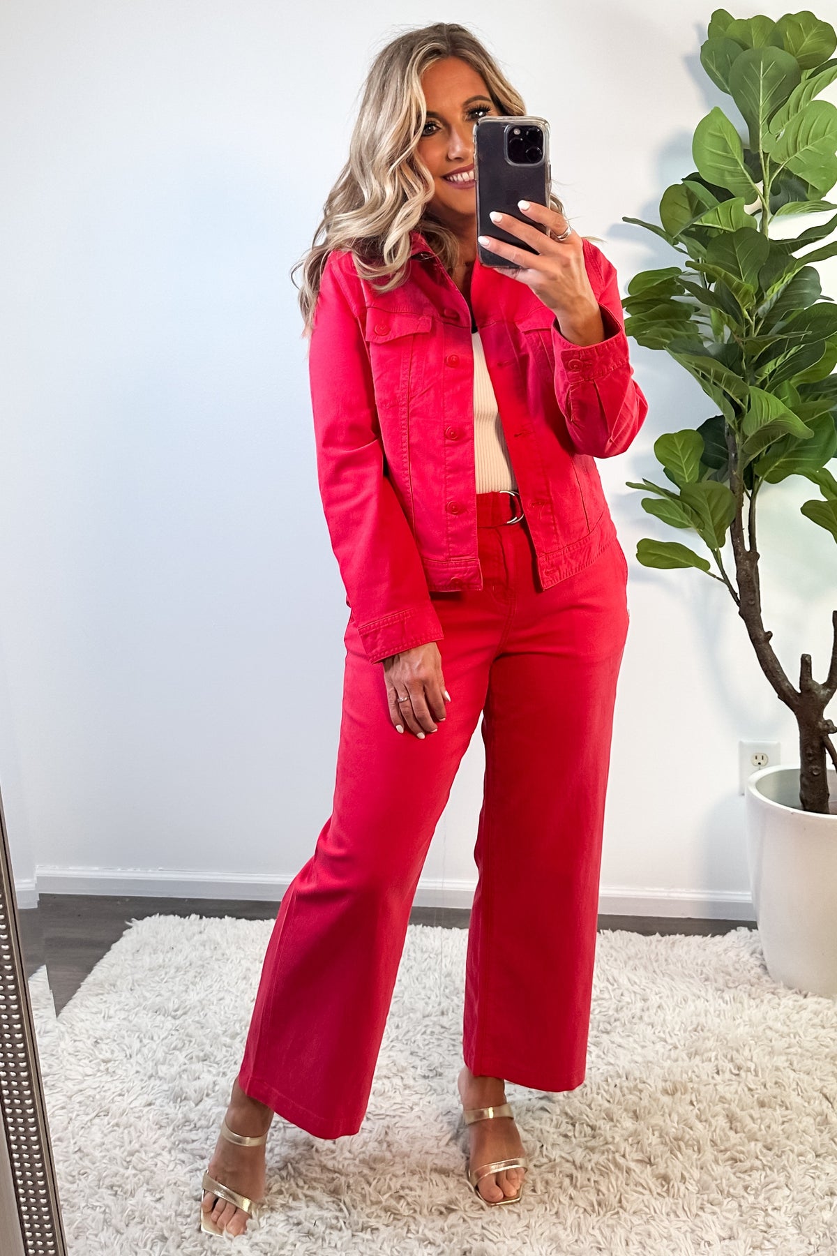 Liverpool Shirred Back Jacket : Geranium