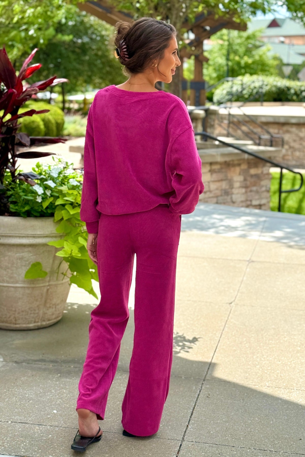 Vivianna Soft 2 Piece Corduroy set : Raspberry