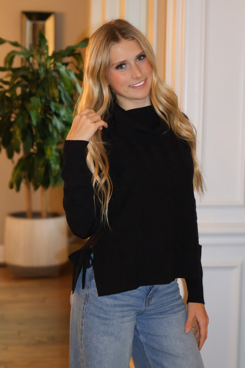 Charlie B Alohi Cowl Neck Sweater : Black