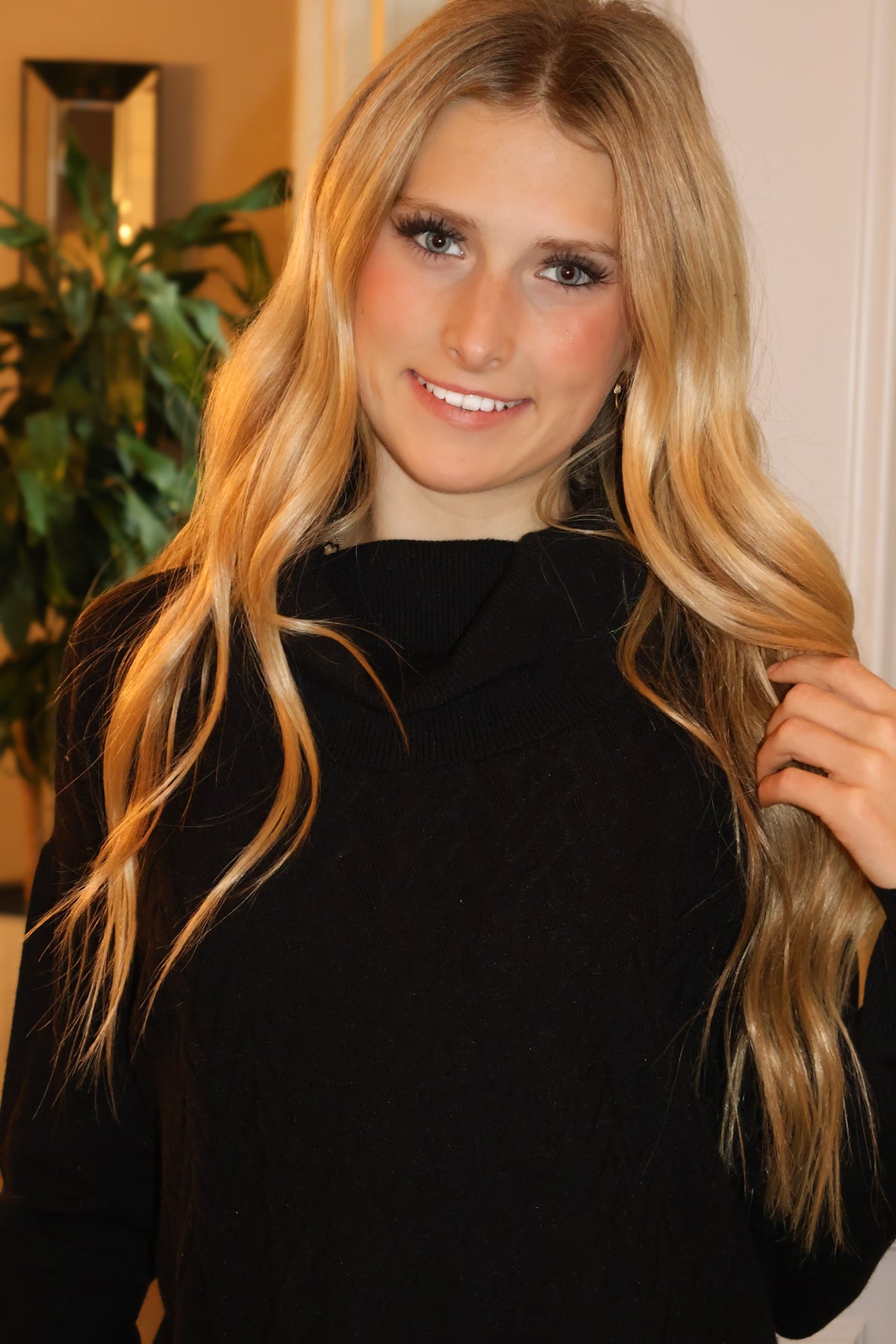 Charlie B Alohi Cowl Neck Sweater : Black