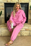 Jacqueline Cowl Neck w/ Jogger pants Set : Prism pink