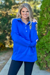 Willa Weekend Getaway Soft Long Pullover : Royal Blue