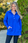 Willa Weekend Getaway Soft Long Pullover : Royal Blue