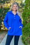 Willa Weekend Getaway Soft Long Pullover : Royal Blue