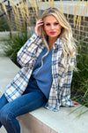 Mountain Hikes Plaid Shacket : Natural/Blue
