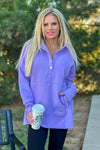 Willa Weekend Getaway Soft Long Pullover : Lavender