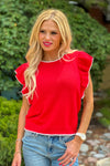 Alisa Knitted Sweater Top : Red