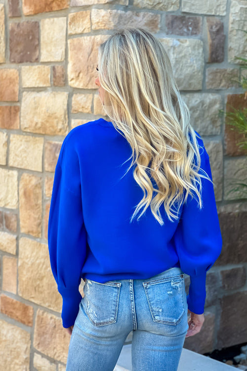 Lileth Long Sleeve Sweater Pullover : Royal