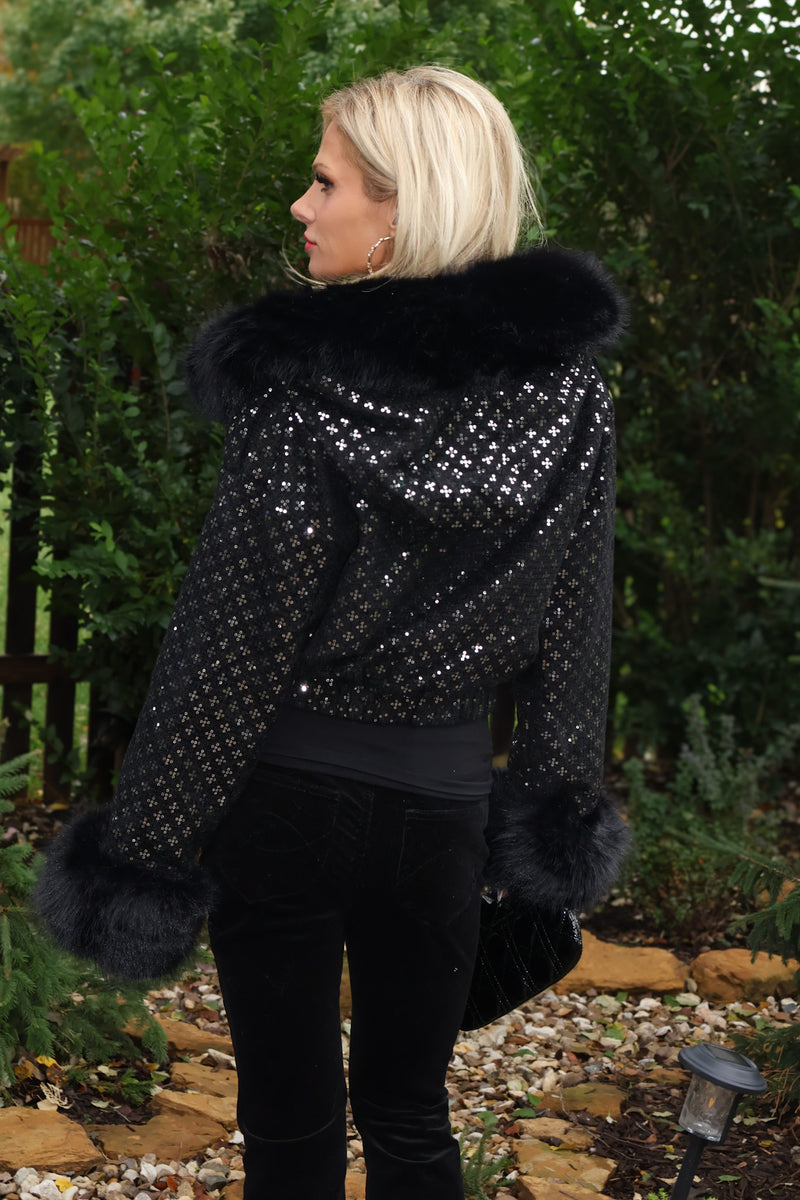 Contessa Sequin Jacket : Black