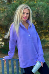 Willa Weekend Getaway Soft Long Pullover : Lavender