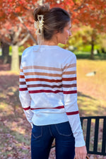 Cheyenne Striped Knitted Top : Rust/Brown