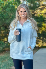 Willa Weekend Getaway Soft Long Pullover : Oatmeal