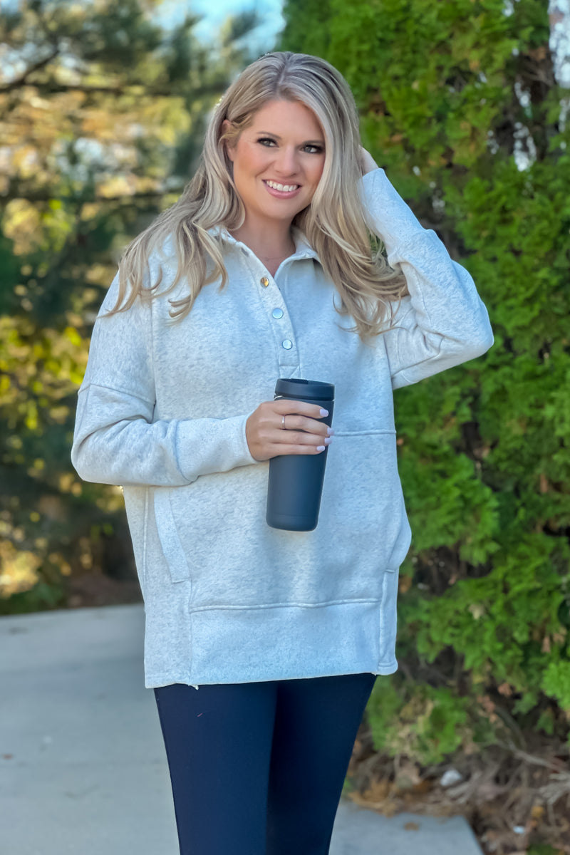 Willa Weekend Getaway Soft Long Pullover : Oatmeal