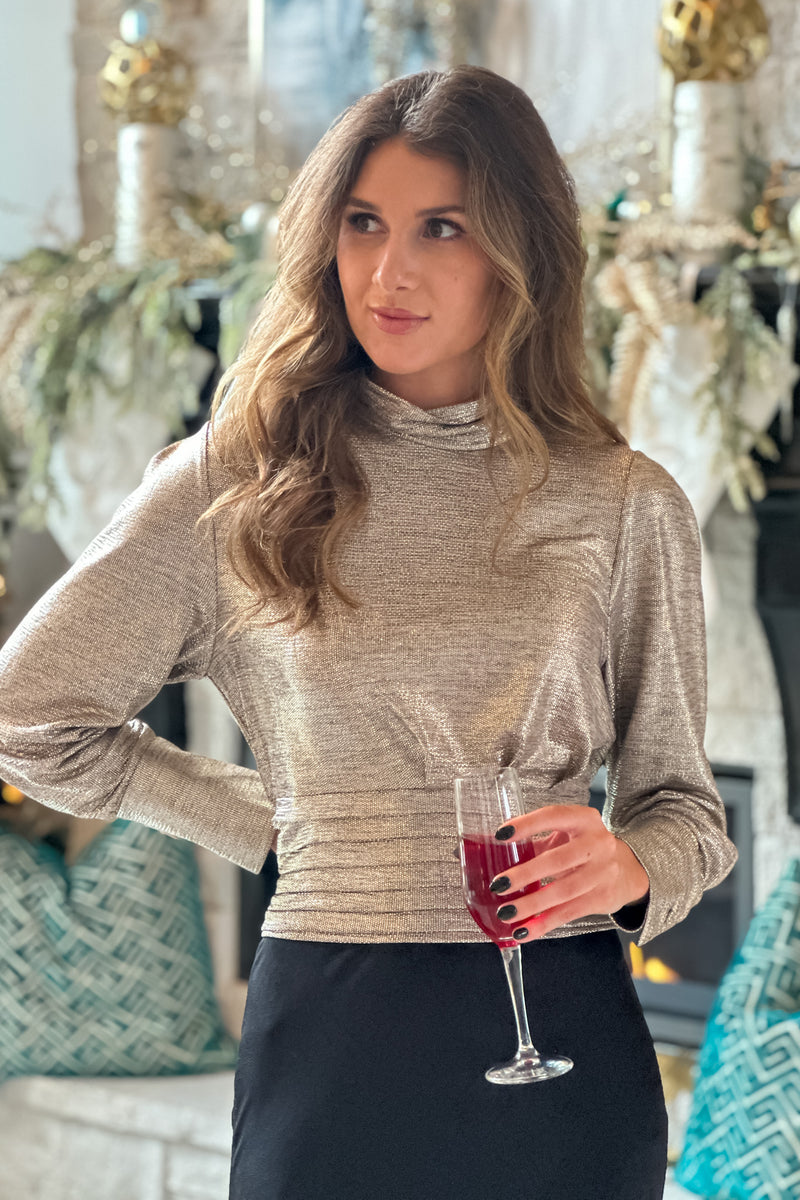 Midnight Queen Metallic Blouse : Gold