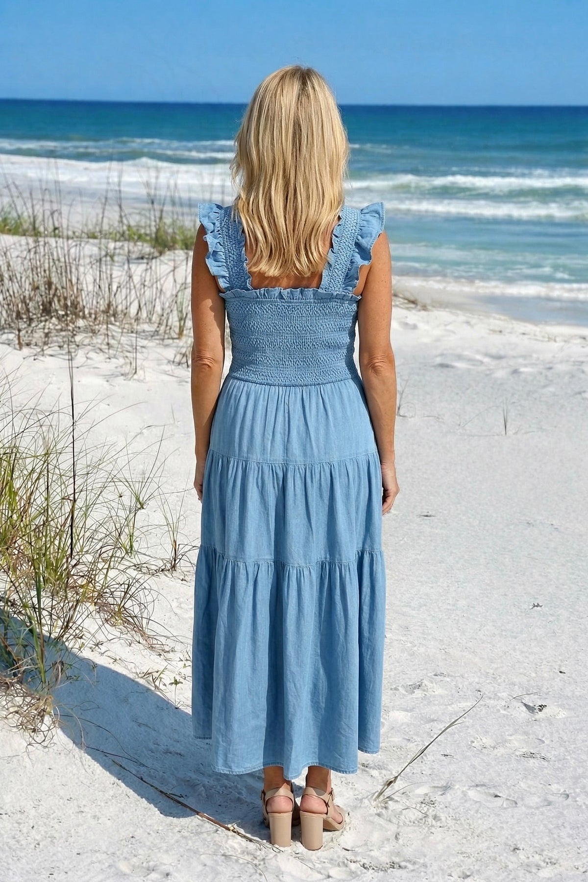 Hadlee Sleeveless Dress : Light Denim