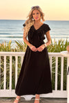 Tribal Delvina Maxi Dress w/ Front Detail : Black