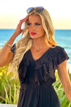Tribal Delvina Maxi Dress w/ Front Detail : Black