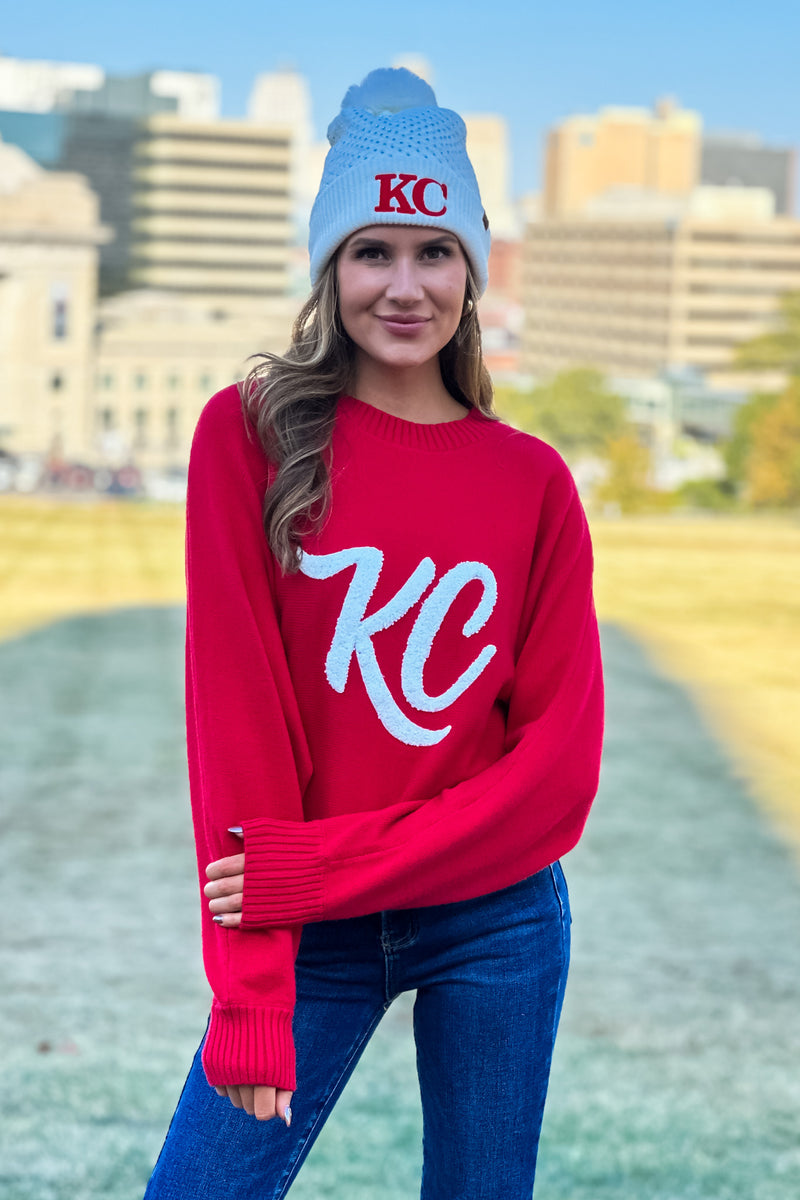 Verity Puff KC Sweater : Red