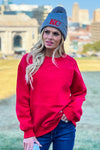 Kansas City Embossed Sweatshirt : Red