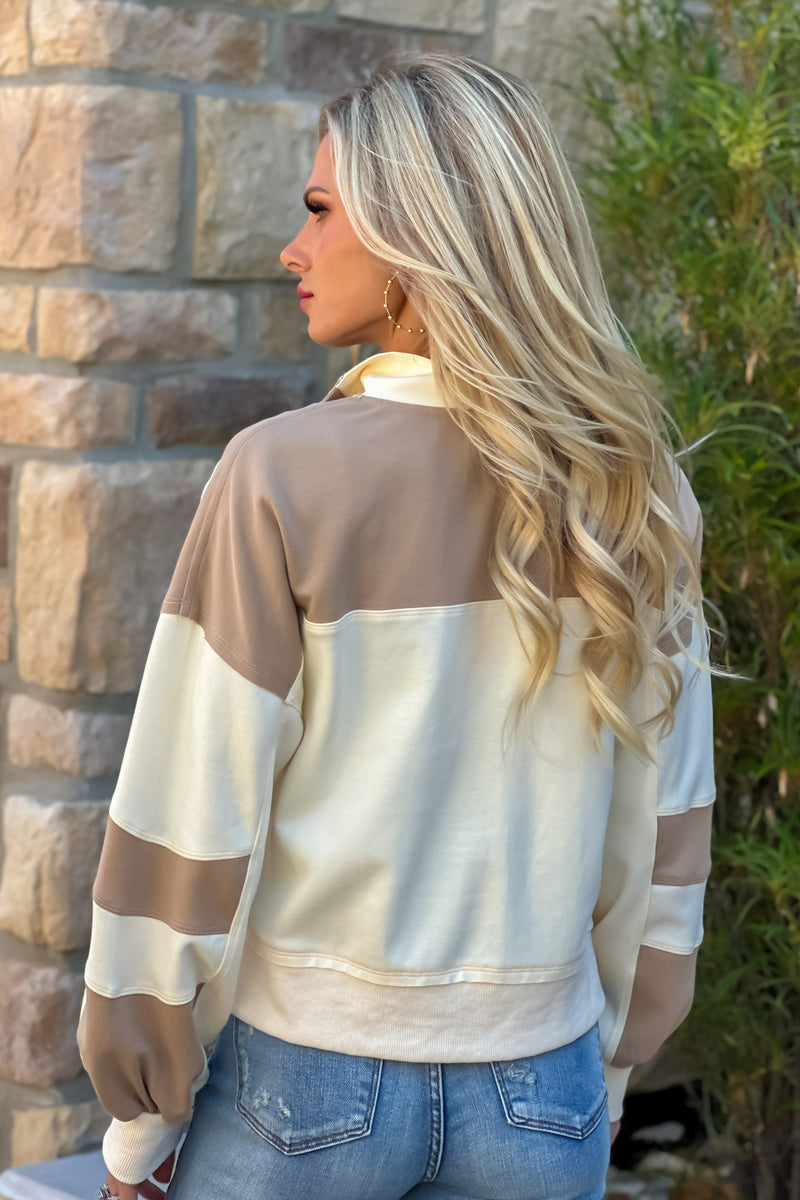 Ceede 1/2 Zip Pullover : Cream