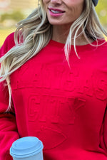 Kansas City Embossed Sweatshirt : Red