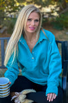 Willa Weekend Getaway Soft Long Pullover : Teal