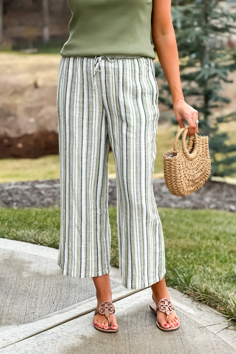 Tribal Anna Crop Pull-On Pant : Cactus