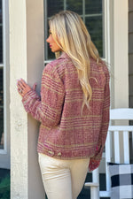 Tribal Pressley Crop Shacket : Ant. Rose