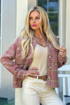 Tribal Pressley Crop Shacket : Ant. Rose