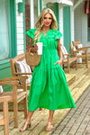 Fluer Crochet Detail Maxi Dress : Green