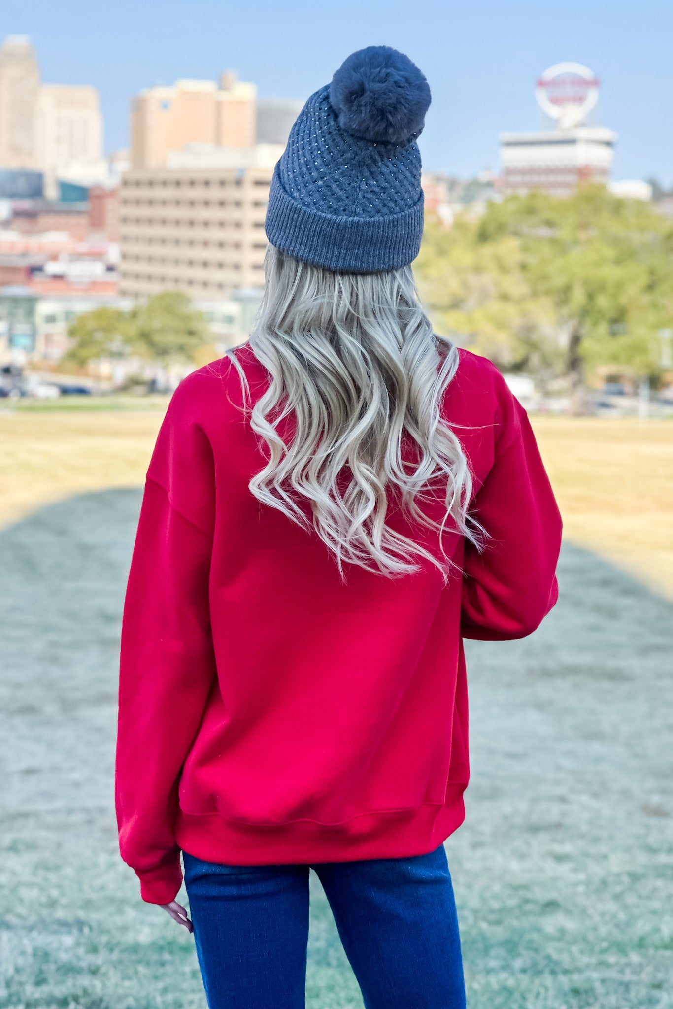 Kansas City Embossed Sweatshirt : Red – TeaElla
