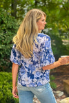 Ginny Floral print Top : Navy