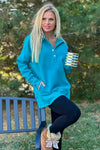 Willa Weekend Getaway Soft Long Pullover : Teal