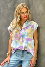 Worth The Love Blouse : Lavender/Blue