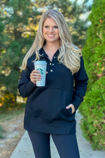 Willa Weekend Getaway Soft Long Pullover : Black