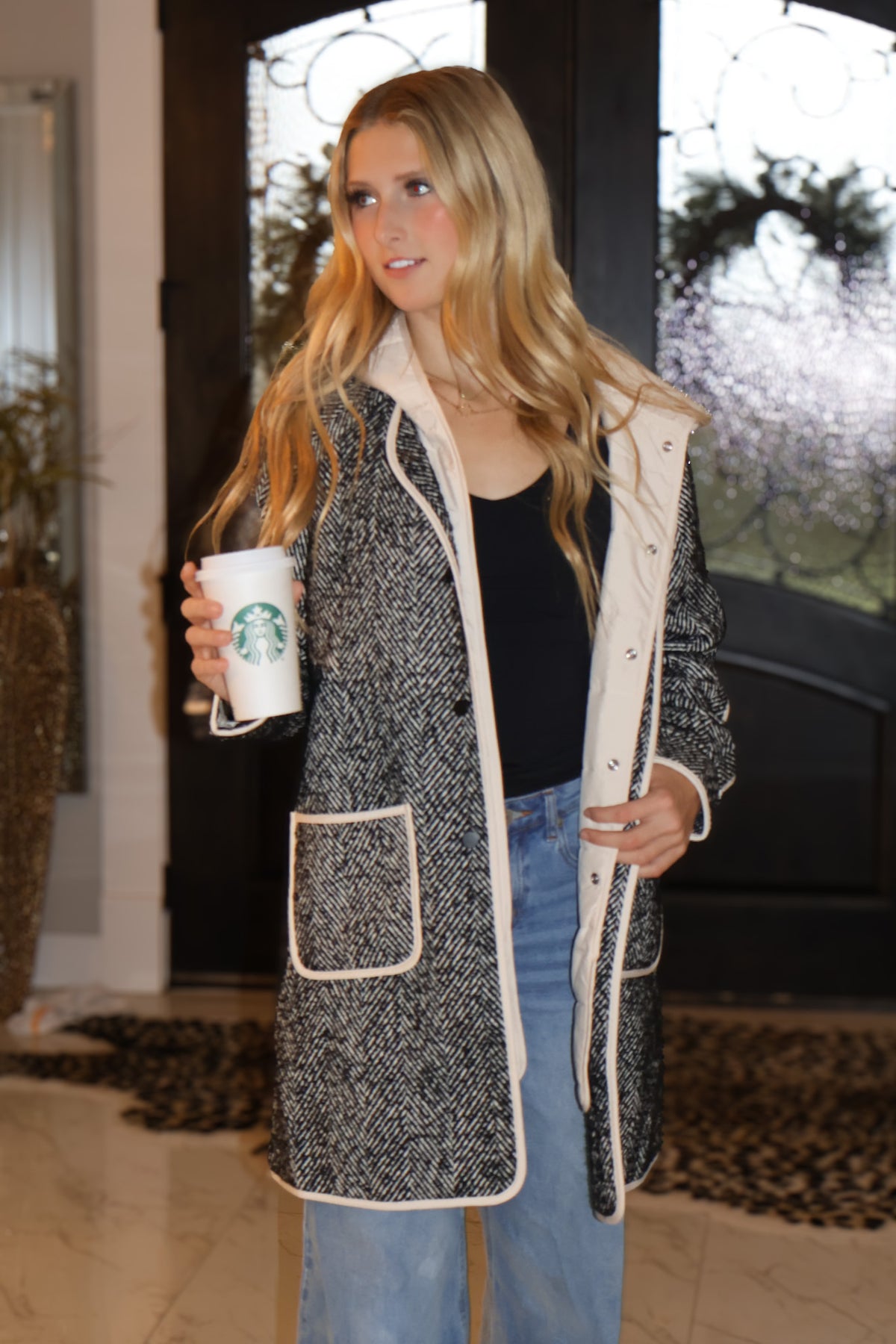 Tribal Aziza Coat : Charcoal