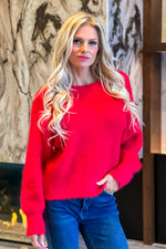 Peppermint Berries Soft Sweater : Red