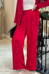 Eva Satin Pants : Red